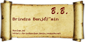 Brindza Benjámin névjegykártya