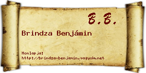Brindza Benjámin névjegykártya